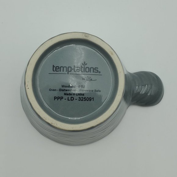 Temp-tations Woodland 6 Oz Petite Serving Bowls Temptations Gray Handled Ramekin - Picture 7 of 8